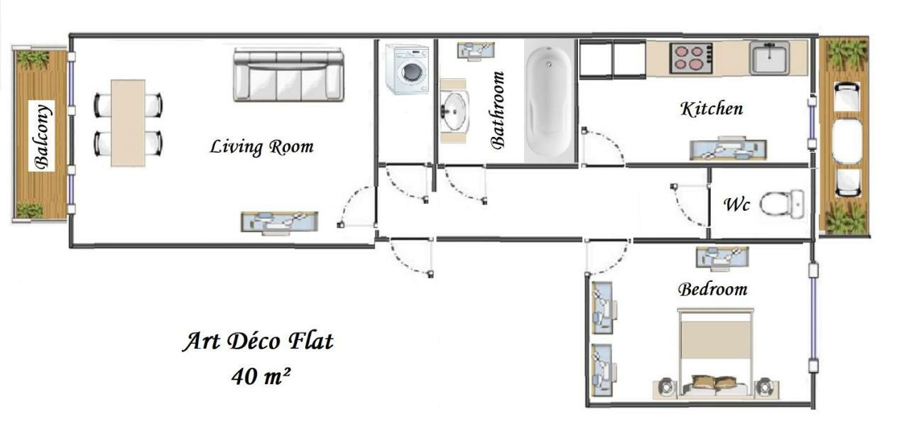 Art Deco Flat 45 M² Appartement Nice